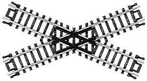Atlas N Crossings w/Black Ties - 60 Degrees