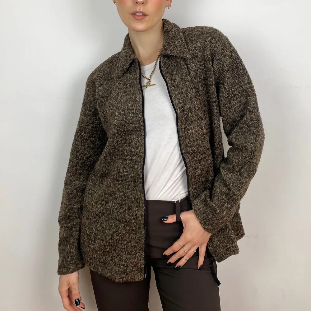 Brown Zip Up Knit - SMALL