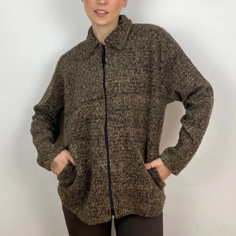 Brown Zip Up Knit - SMALL