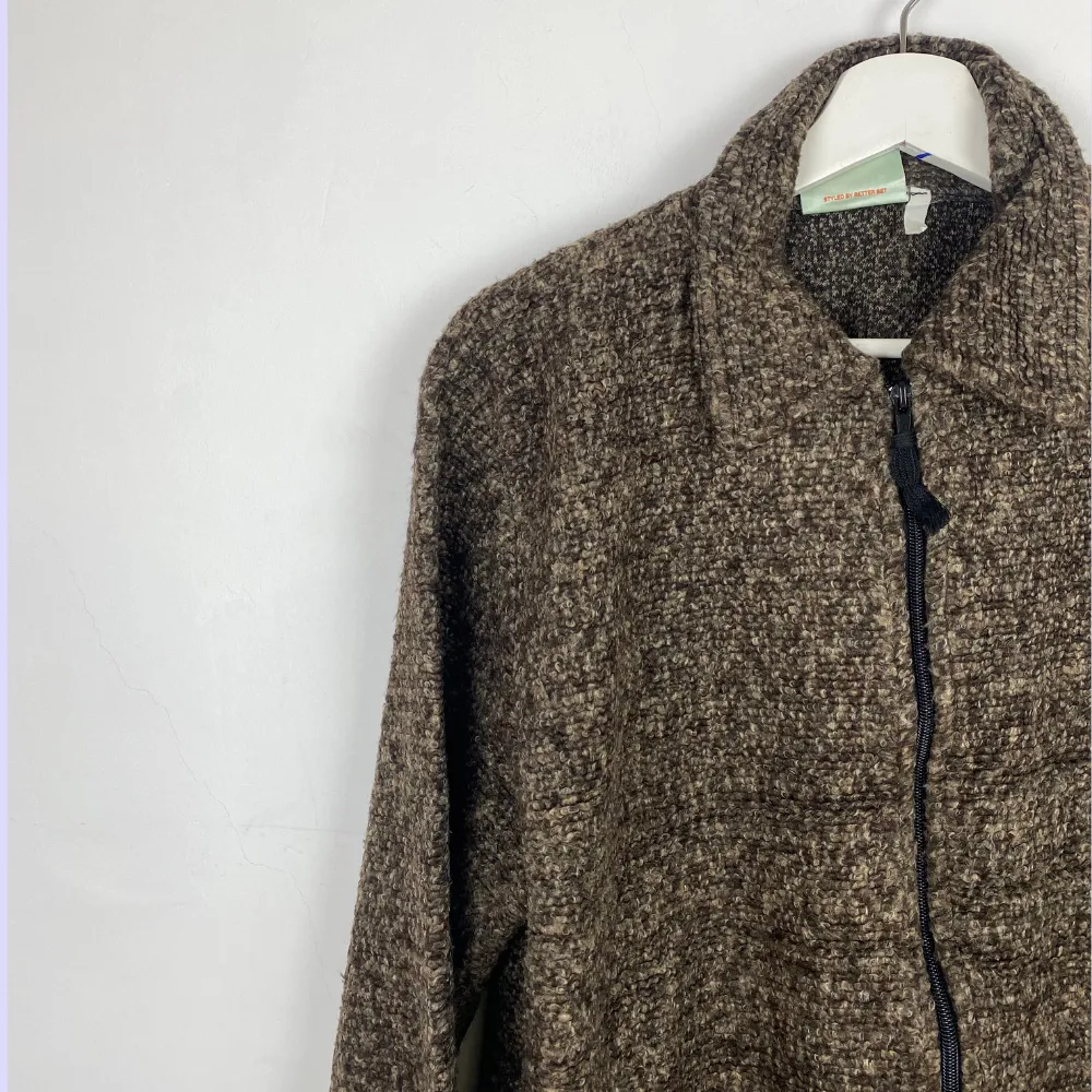 Brown Zip Up Knit - SMALL