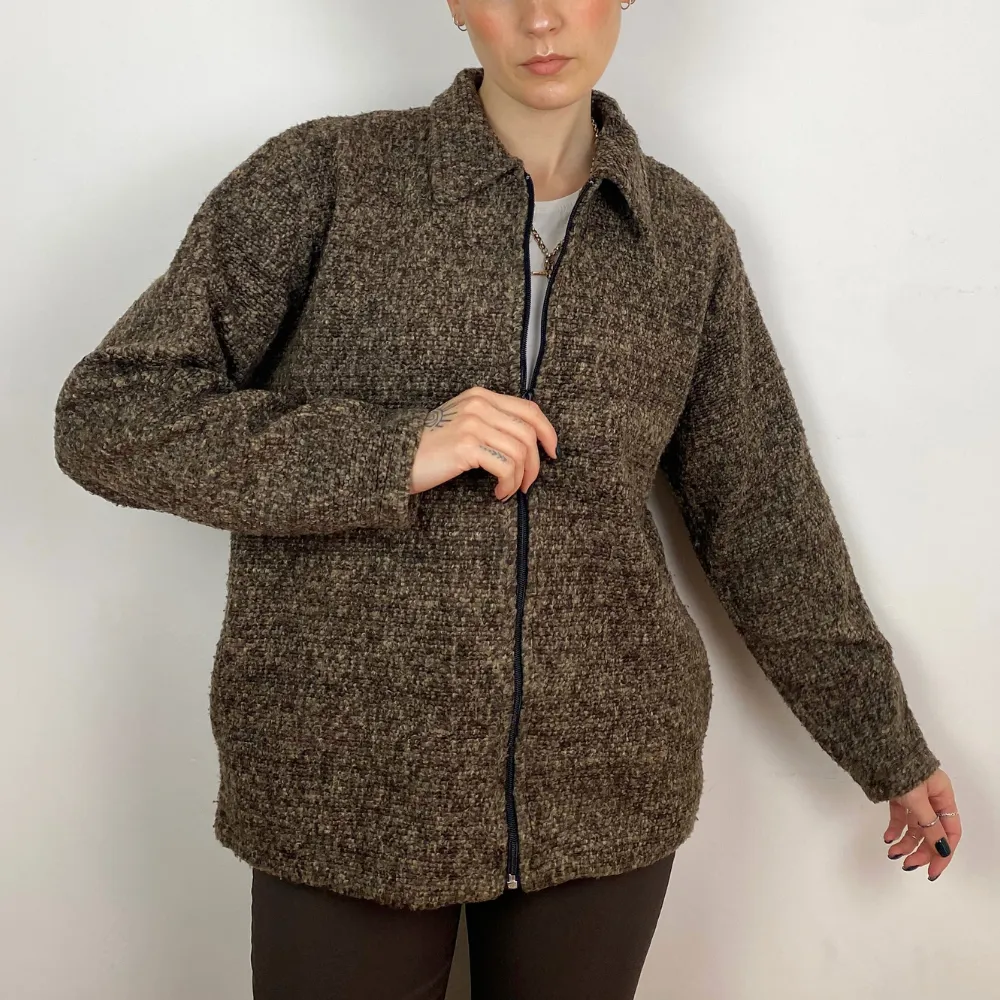 Brown Zip Up Knit - SMALL