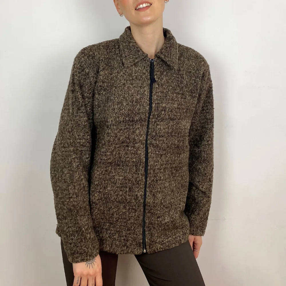 Brown Zip Up Knit - SMALL