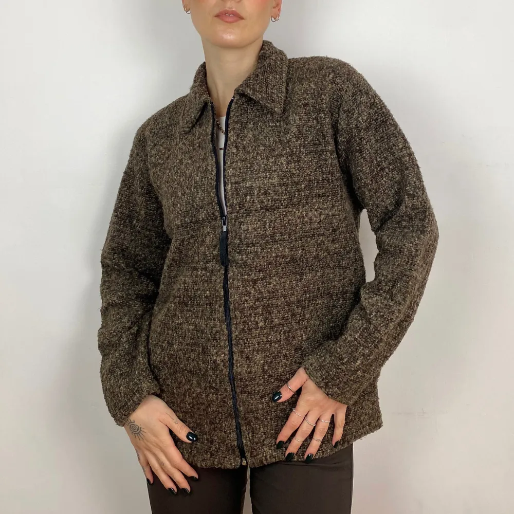 Brown Zip Up Knit - SMALL