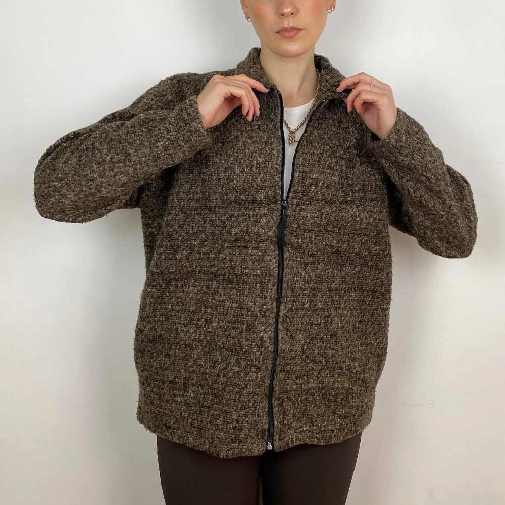 Brown Zip Up Knit - SMALL