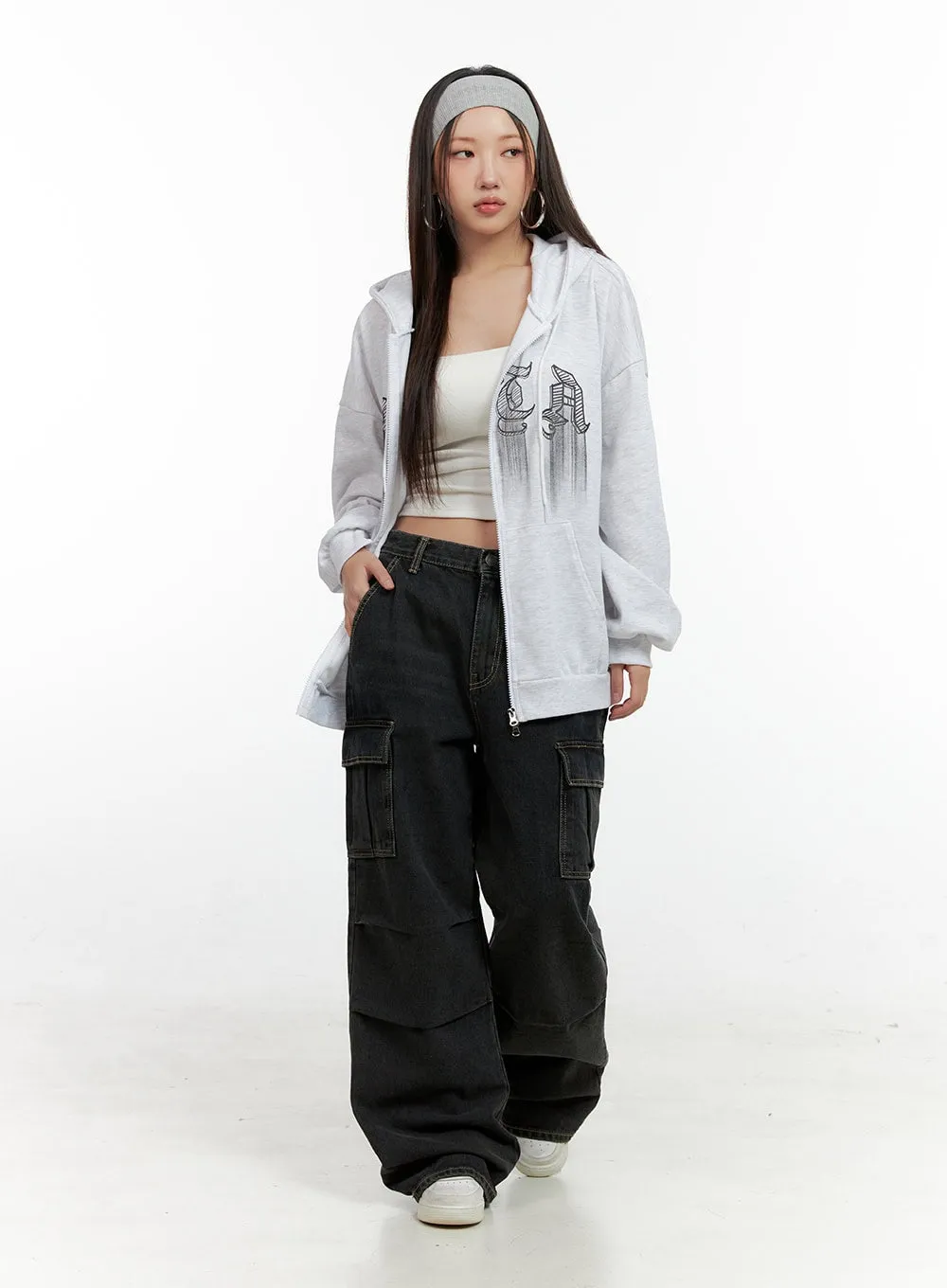Graphic Zip-Up Hoodie CN406