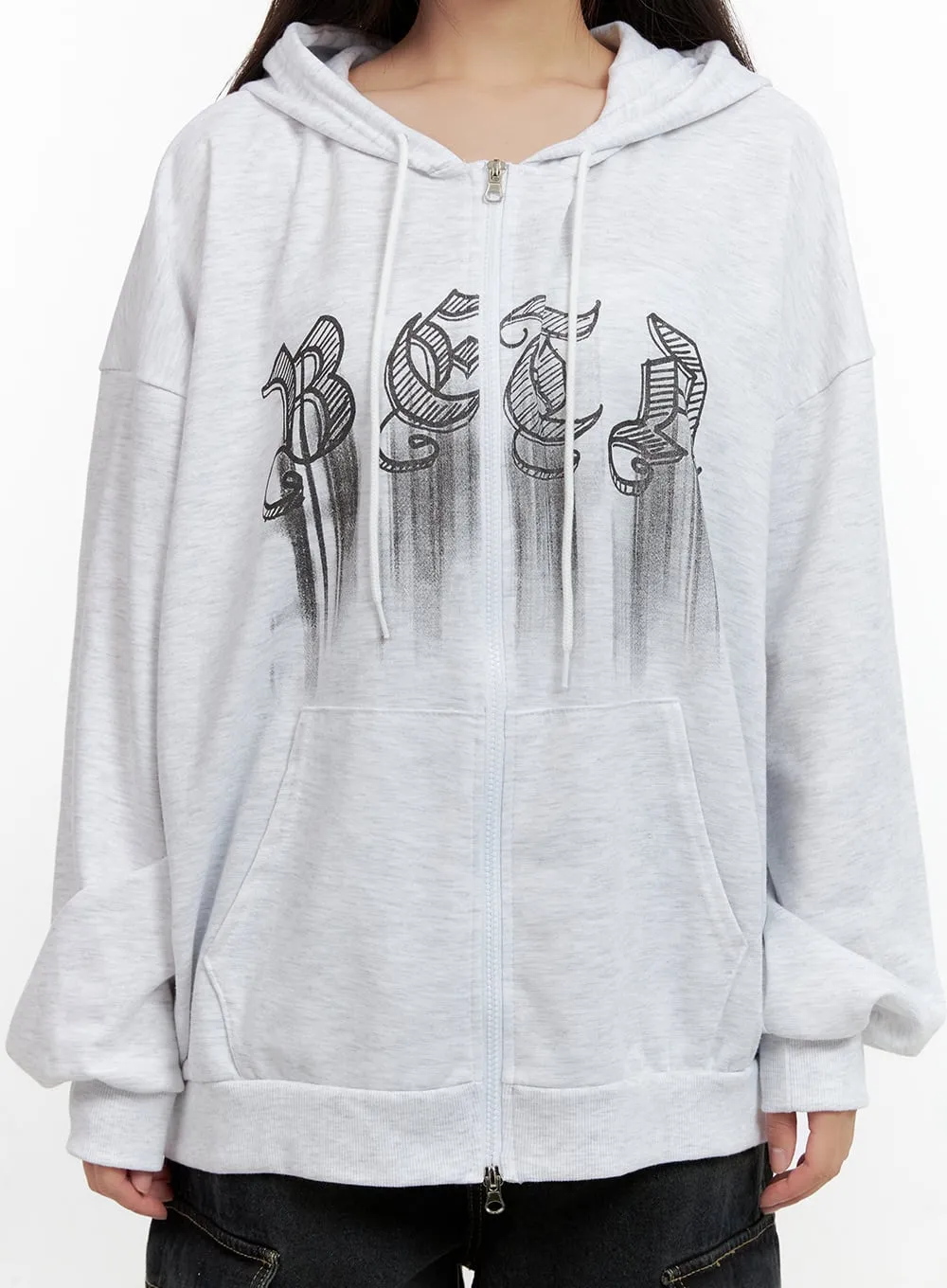 Graphic Zip-Up Hoodie CN406