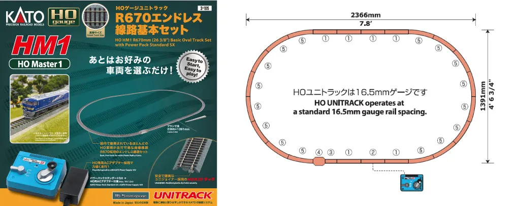 Kato H.O. (HO) Unitrack Track Set HM1/HV Series
