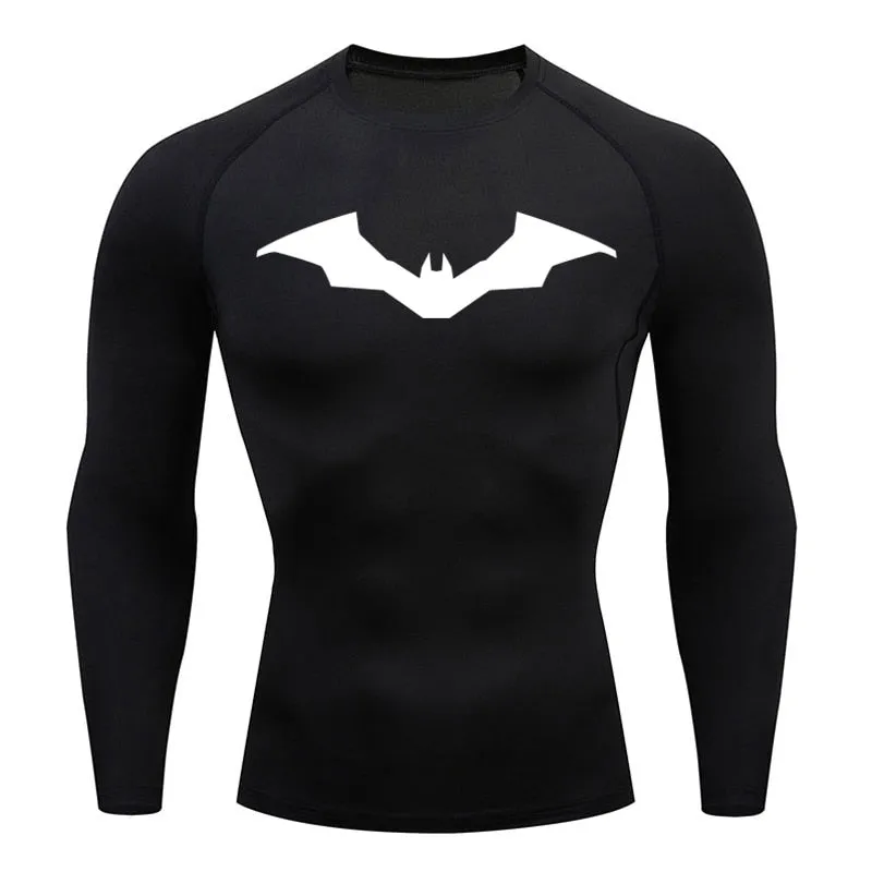 Pattinson Dark Knight Long Sleeve Compression Shirt