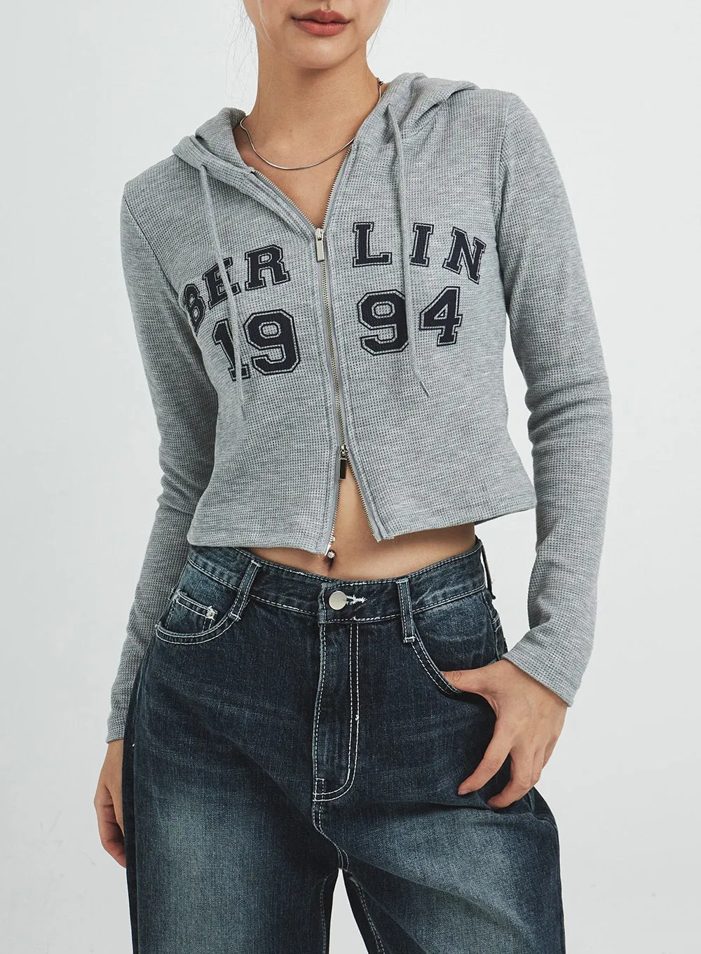 Waffle Hoodie Zip Up CS15